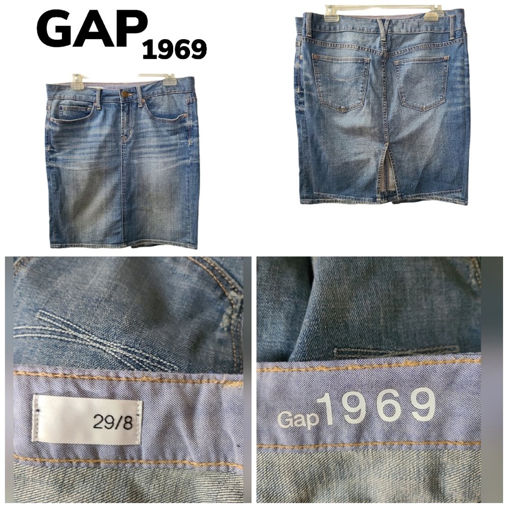 GAP 1969 DISTRESSED LIGHT VINTAGE JEAN SKIRT